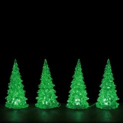 Lemax 3 Color Crystal Lighted Tree - 4 Piece Set