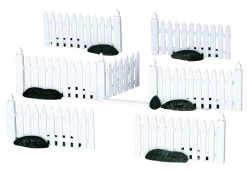 Lemax Plastic Picket Fence - 7 Piece Set